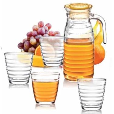 Imagem de Conjunto de Jarra 1,2 Litros E 4 Copos 240ml Em Vidro - Euroquadros