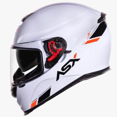 Imagem de Capacete Asx Eagle Sv Solid Brilho Branco/Preto/Vermelho, 60