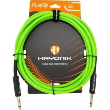 Imagem de Cabo Para Instrumentos Player P10 x P10 3m Verde Hayonik