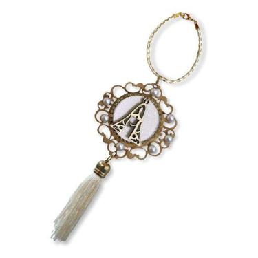 Imagem de Enfeite Retrovisor De Carro Nossa Senhora Aparecida C Perola - SANTISS