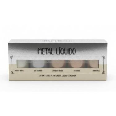 Imagem de Kit 5 Tintas Ultra Metálicas 37ml Metal Líquido Talento