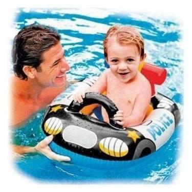 Imagem de Boia Fralda Carro Polícia Inflável Infantil Unissex 70x55 - Baby Bote