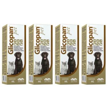 Imagem de Combo 4 Unidades Glicopan Pet 30 ml Suplemento Cães e Gatos - Vetnil