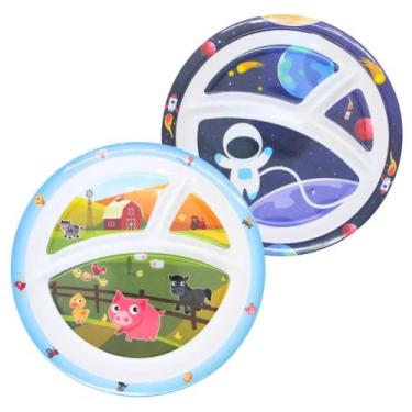 Imagem de Prato infantil com 3 divisoria - CLINK, ASTRONAUTA