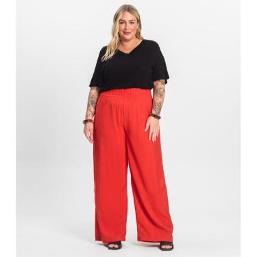 Imagem de Calça Pantalona Plus Size Secret Glam Laranja