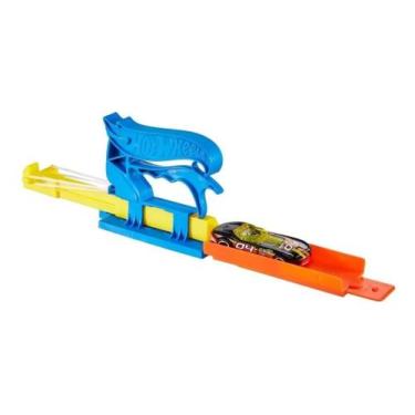 Imagem de Pista Lançador Azul De Bolso Hotwheels Com Carrinho Mattel