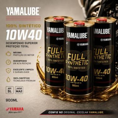 Imagem de Kit 3 Óleo Yamalube 10w40 100% Sintético Synthetic 900ml