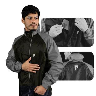 Imagem de Capa De Chuva Motoqueiro Nylon Traveller Premium impermeável Gola Alta