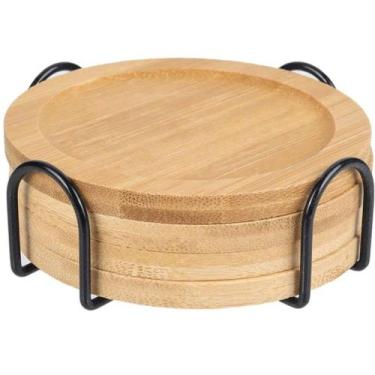 Imagem de Kit Porta-Copos CK6950 em Cortiça Natural para Proteção de Mesa e Balc