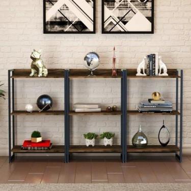 Imagem de Kit 2 Estantes para Livros Industrial 3 Prateleiras 104CMX60CM Active 