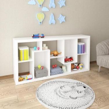 Imagem de Estante Decorativa para Quarto Infantil Alice Espresso Móveis Branco