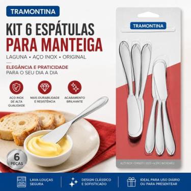 Imagem de Kit 6 Espátulas para Manteiga Tramontina Laguna Aço Inox Original