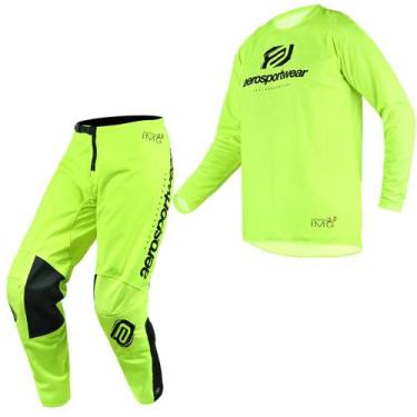 Imagem de Conjunto Roupa Trilha Moto Cross ASW Minimal Amarelo Enduro, Amarelo, 