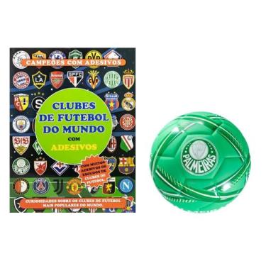 Imagem de Kit Bola de Futebol Licenciada Campo e Quadra + Livro de Adesivos Club