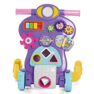 Imagem de Andador Infantil Tateti Rosa com Luz Som e Painel Didático