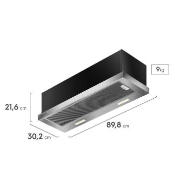 Imagem de Depurador de Ar Embutir Electrolux DE9RS 90CM 3 Velocidades Inox LED 220V