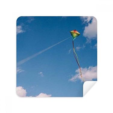 Imagem de Blue Sky White Clouds Kite Glasses Limpador de tela Tecido de camurça Pacote com 2