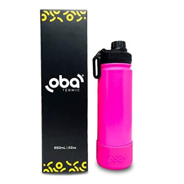 Imagem de Garrafa Térmica 650ml [Branca Brilha] (Rosa Neon)