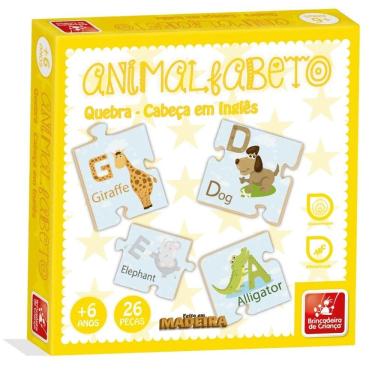Imagem de Brinquedo pedagógico Animalfabeto Alfabeto em inglês 26 pcs