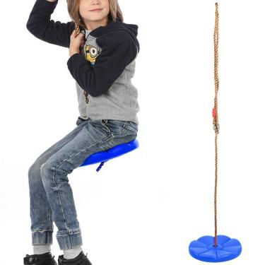 Imagem de Disco de balan?o para crian?as,balan?o de ¨¢rvore, corda de escalada, balan?o de ¨¢rvore com plataformas e assento, playground, balan?o de v?o ao ar livre para acess¨®rios(Blue), Corda de escalada