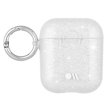 Imagem de Case-Mate Capa protetora para AirPod, capa de silicone macio com chaveiro para homens e mulheres, compatível com AirPods séries 1 e 2, LED frontal visível - transparente