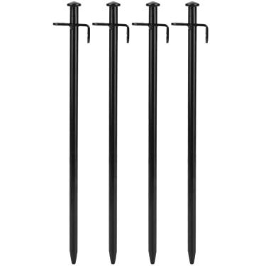 Imagem de 4 peças, prego de barraca para ambientes externos alongado, para viagens, acampamento, uso na praia, pregos de barraca, prego de terra, pilha, prego de chão, tamanho pequeno, para atividades familiares ao ar livre, para acampamento escolar, acessórios de barraca (30 cm)
