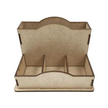 Imagem de Porta Guardanapo Mdf Restaurante 4 Divisórias 10,5X14X10 Cm