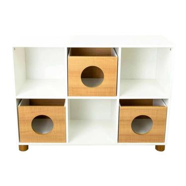 Imagem de Estante Tivoli Branca e Carvalho Treviso