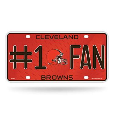 Imagem de NFL Rico Industries #1 Fan Placa de licença de metal, Cleveland Browns