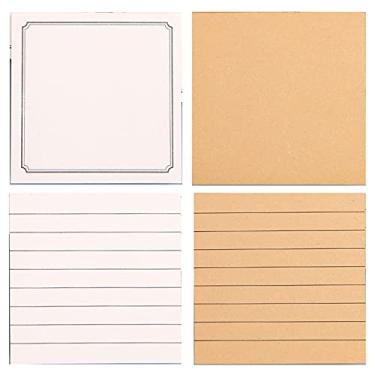 Imagem de Xeahung Pacote com 4 notas adesivas com linhas 3 x 3 blocos de notas adesivas para diário leitura planejador calendário livros crianças professores mulheres espelho geladeira casa escola uso escritório