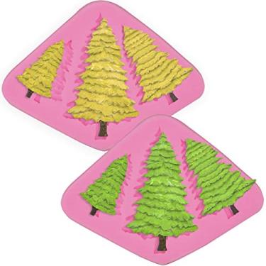 Imagem de Molde de cedro HengKe, 2 peças, molde de pinho, molde de Natal para flocos de silicone, moldes para chocolates e doces, para decoração de bolos, sabonete, sabonete