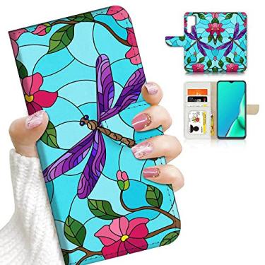 Imagem de Para Samsung S22 Ultra, para Samsung Galaxy S22 Ultra, capa de telefone carteira projetada com flip, A24463 Art Dragonfly