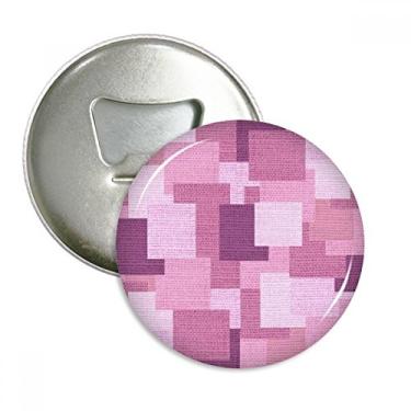 Imagem de Tecido de linho malha roxa quadrado mosaico abridor de garrafas ímã de geladeira emblema multifuncional