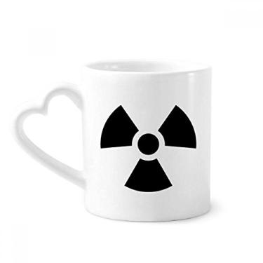Imagem de Caneca com padrão de radiação tóxica perigosa química café cerâmica copo de coração de vidro