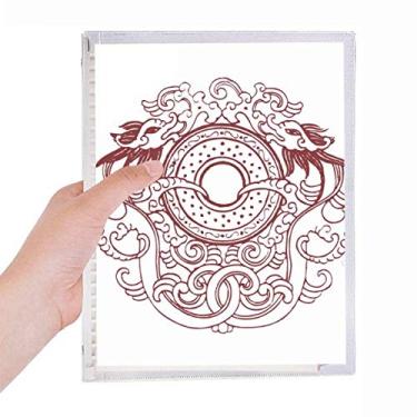 Imagem de Caderno de retrato de animal de dragão chinês com folhas soltas, recarregável, diário de papelaria