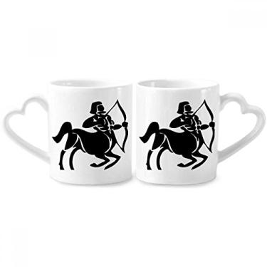 Imagem de Conjunto de canecas de porcelana para casais, signo do zodíaco, constelação, sagitário, constelação