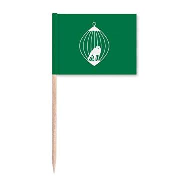 Imagem de Bandeira de palito de dente para relacionamento masculino e feminino com restrição de gaiola marcador para decoração de festa