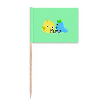 Imagem de Bird Slime Art Adorável Presente Art Deco Bandeira de Palito de Dente, Marcador Topper Decoração de Festa