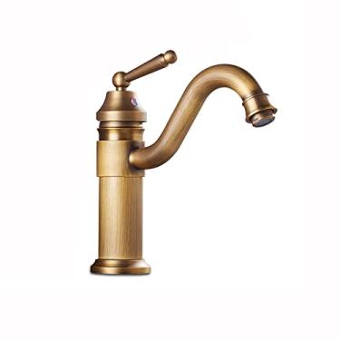 Imagem de LIDON Torneira para pia de banheiro antiga preta torneira de banheiro torneira da pia do banheiro furo único torneira da pia do banheiro vintage para pátio, antigo A (cor: antigo A)