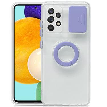 Imagem de Capa deslizante de capa de câmera transparente para Samsung Galaxy A32 5G A12 A52 A72 A 12 72 S21 Ultra Proteção de Lente de Silicone à Prova de Choque, Roxo, Para S21 Ultra