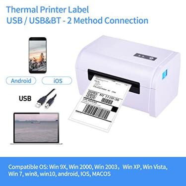 Imagem de LUGU Impresso de etiquetas térmicas de mesa pa 4x6 Em gem de remessa Label Maker 160mm / s Conexão USB de alta velocidade Impresso de etiquetas térmicas Max.110mm Largu de papel compatível com