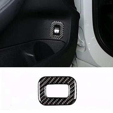 Imagem de JIERS Para Mercedes Benz Classe C W205 GLC X253 2015-2019, adesivos de moldura de interruptor traseiro de fibra de carbono acessórios de carro