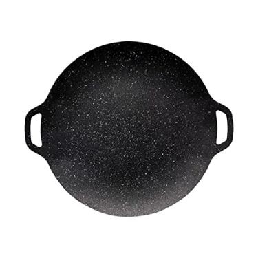 Imagem de Gralara para churrasco fogão revestimento antiaderente ferro cozinhar carne frigideira assadeira para camping suprimentos para churrasco ao ar livre, 34cm