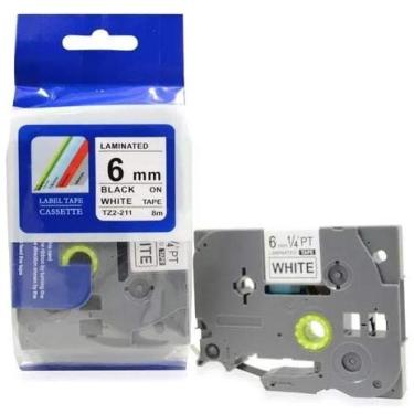 Imagem de FITA ROTULADOR BROTHER COMPATÍVEL Tz Tz2 TzE Tze-211 BRANCA 6MM