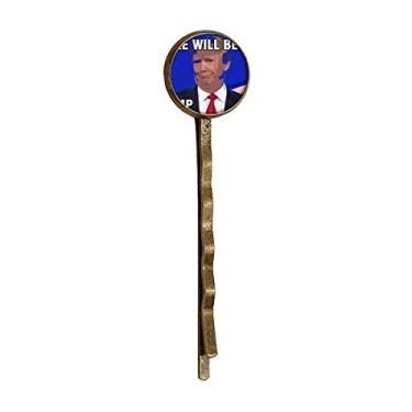 Imagem de Bandana Bobby Pin com cabelo de metal retrô com imagem interessante do presidente americano