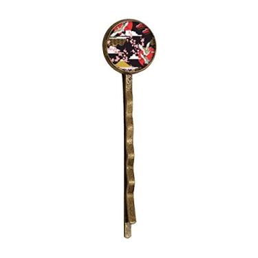 Imagem de Japan Cranes Sakura Cloud Sun Retro Metal Hair Bobby Pin Headwear