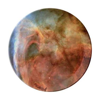 Imagem de Prato decorativo de porcelana azul nebulosa marrom nuvens louça de jantar