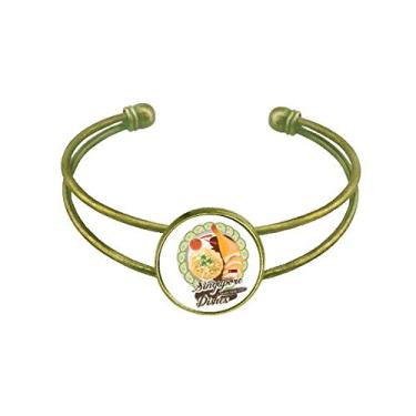 Imagem de Bracelete retrô de arroz de galinha hainanês Singapura com punho aberto