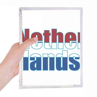 Imagem de Caderno com nome da bandeira dos Países Baixos Folhas Soltas Diário Recarregável
