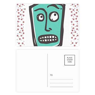 Imagem de Carinha abstrata Suprised Sketch Happy Christmas Flower Celebration Cartão postal Blessing Mailing Card